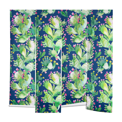 Ninola Design Paddle Cactus Blue Wall Mural