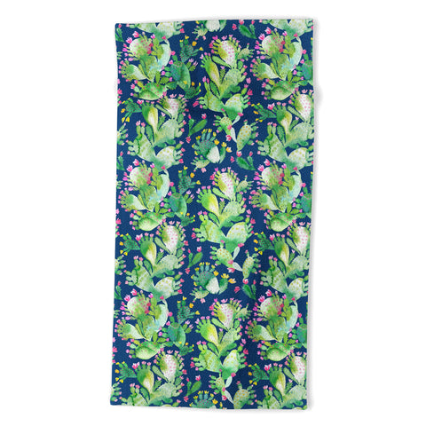 Ninola Design Paddle Cactus Blue Beach Towel