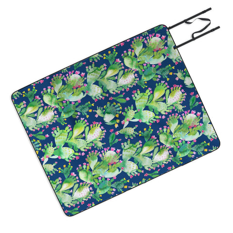 Ninola Design Paddle Cactus Blue Picnic Blanket