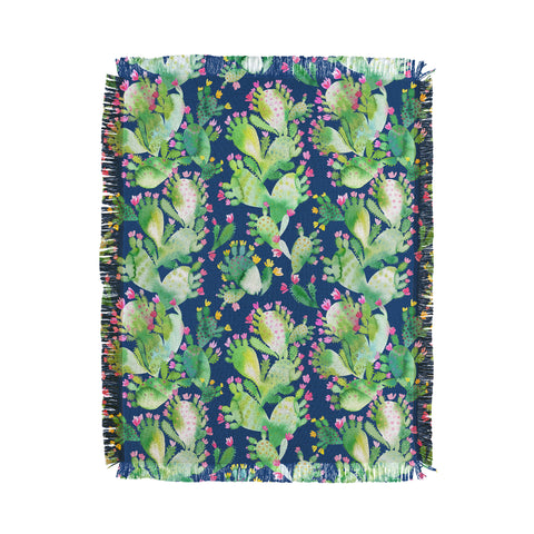 Ninola Design Paddle Cactus Blue Throw Blanket