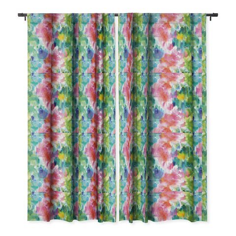 Ninola Design Painterly Tropical Texture Blackout Window Curtain