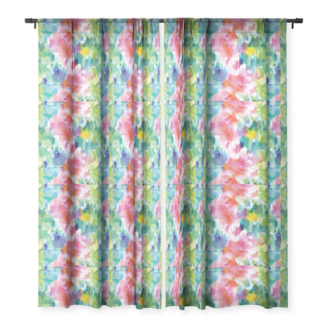 Ninola Design Painterly Tropical Texture Sheer Window Curtain
