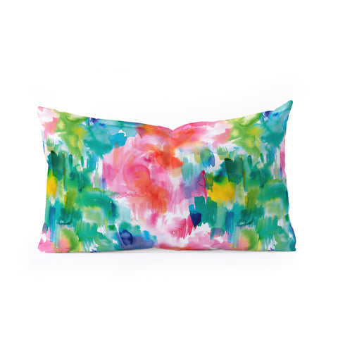 Ninola Design Painterly Tropical Texture Oblong Throw Pillow