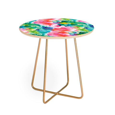 Ninola Design Painterly Tropical Texture Round Side Table