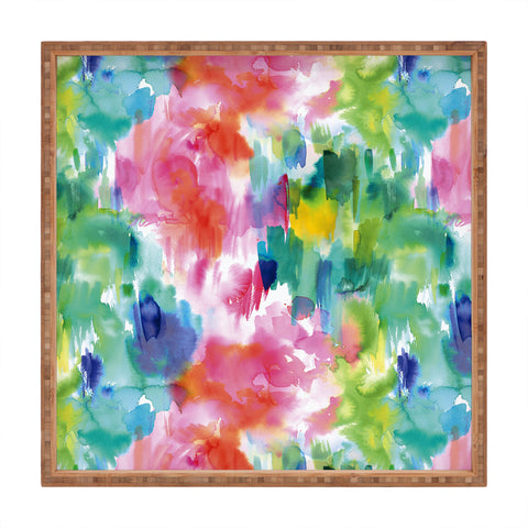 Ninola Design Painterly Tropical Texture Square Tray