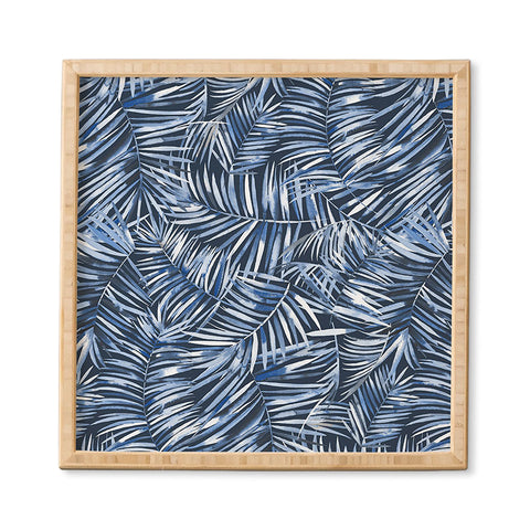 Ninola Design Palms branches navy Framed Wall Art