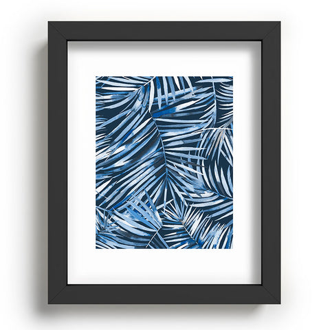 Ninola Design Palms branches navy Recessed Framing Rectangle