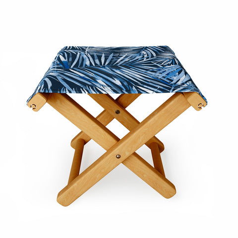 Ninola Design Palms branches navy Folding Stool