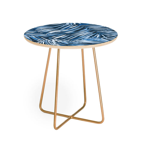 Ninola Design Palms branches navy Round Side Table
