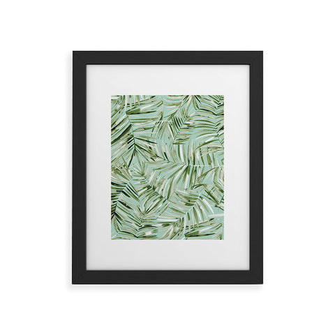 Ninola Design Palms branches soft green Framed Art Print