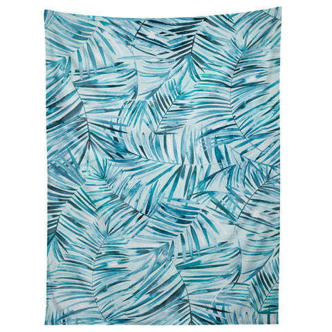 Ninola Design Palms branches summer blue Tapestry