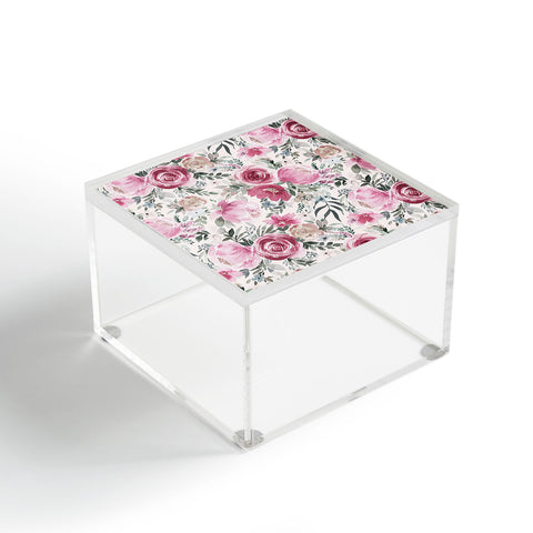 Ninola Design Pastel peony rose bouquet Pink Acrylic Box
