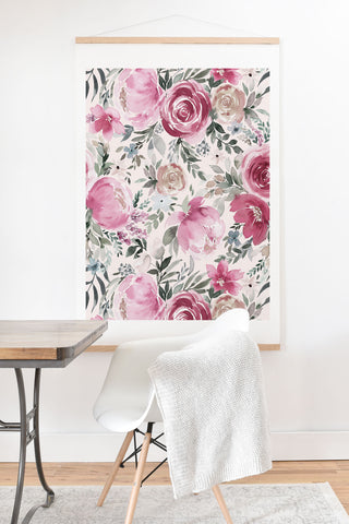 Ninola Design Pastel peony rose bouquet Pink Art Print And Hanger