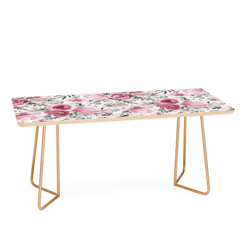 Ninola Design Pastel peony rose bouquet Pink Coffee Table