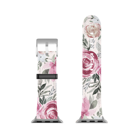 Ninola Design Pastel peony rose bouquet Pink Apple Watch Band