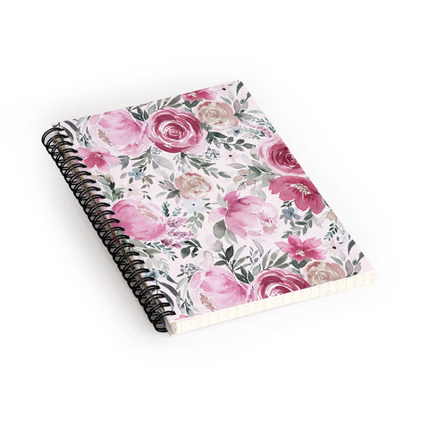 Ninola Design Pastel peony rose bouquet Pink Spiral Notebook