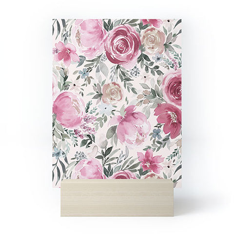 Ninola Design Pastel peony rose bouquet Pink Mini Art Print