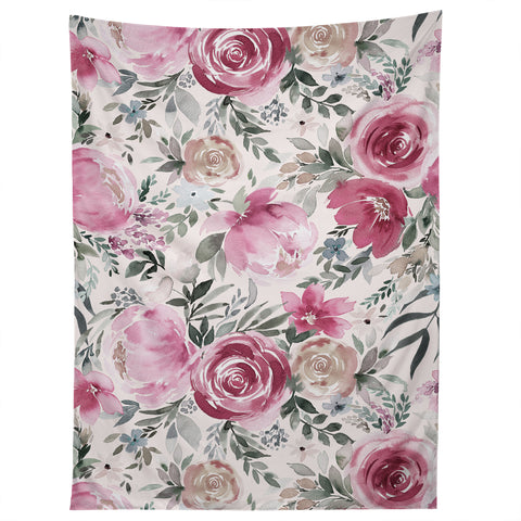 Ninola Design Pastel peony rose bouquet Pink Tapestry