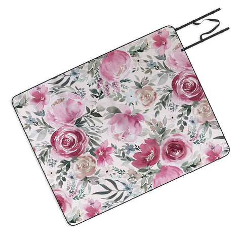 Ninola Design Pastel peony rose bouquet Pink Picnic Blanket