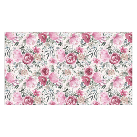 Ninola Design Pastel peony rose bouquet Pink Tablecloth