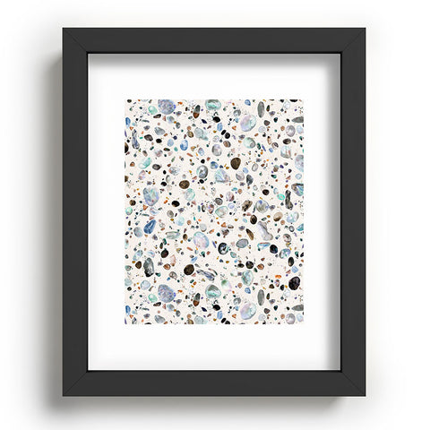 Ninola Design Pebble terrazzo blue Recessed Framing Rectangle