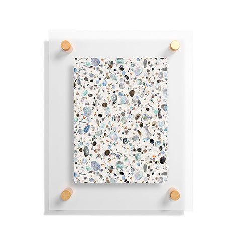 Ninola Design Pebble terrazzo blue Floating Acrylic Print