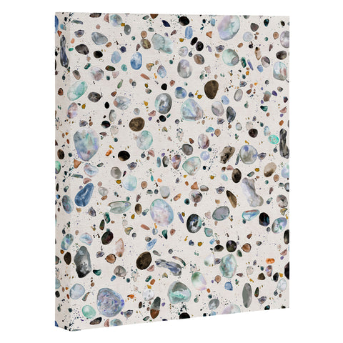 Ninola Design Pebble terrazzo blue Art Canvas