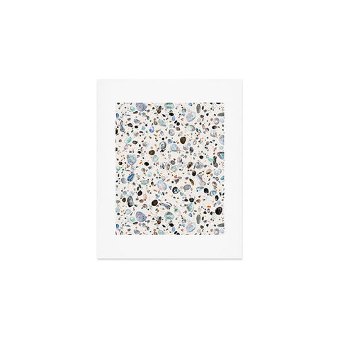 Ninola Design Pebble terrazzo blue Art Print