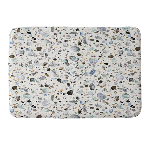 Ninola Design Pebble terrazzo blue Memory Foam Bath Mat