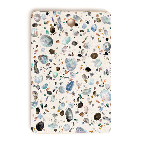 Ninola Design Pebble terrazzo blue Cutting Board Rectangle