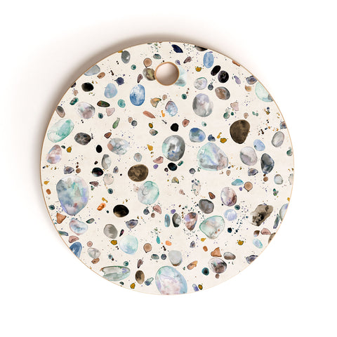 Ninola Design Pebble terrazzo blue Cutting Board Round