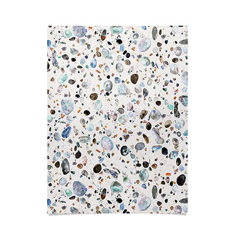 Ninola Design Pebble terrazzo blue Poster