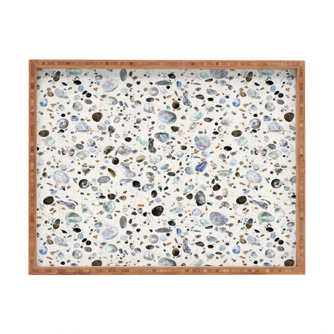 Ninola Design Pebble terrazzo blue Rectangular Tray