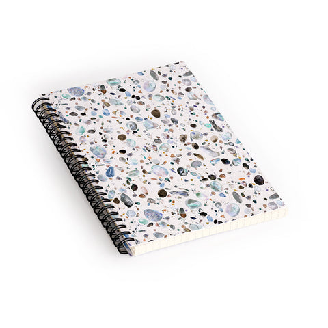 Ninola Design Pebble terrazzo blue Spiral Notebook