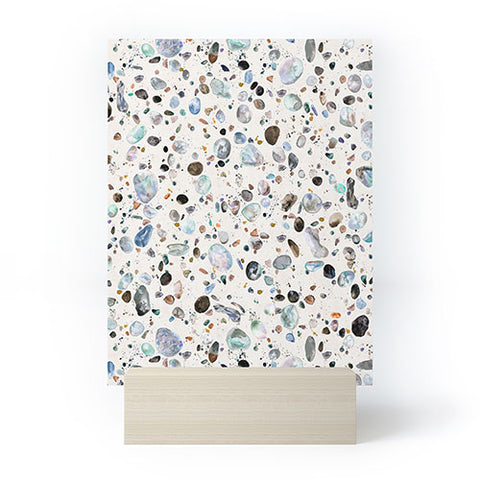 Ninola Design Pebble terrazzo blue Mini Art Print