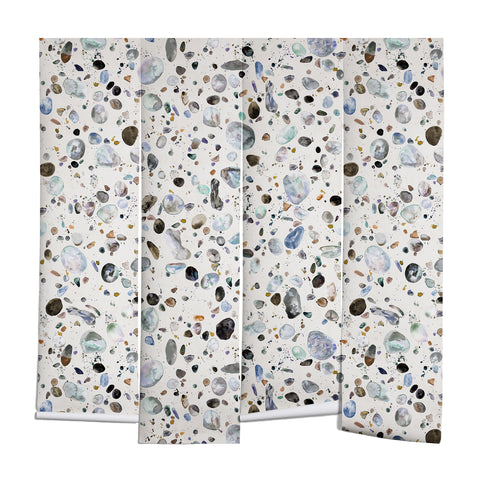 Ninola Design Pebble terrazzo blue Wall Mural