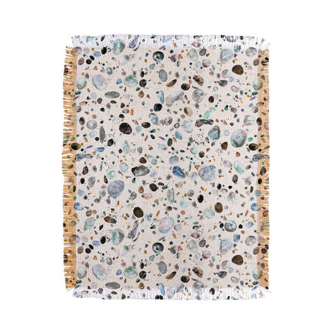 Ninola Design Pebble terrazzo blue Throw Blanket