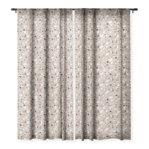 Ninola Design Pebbles Beige Sheer Window Curtain