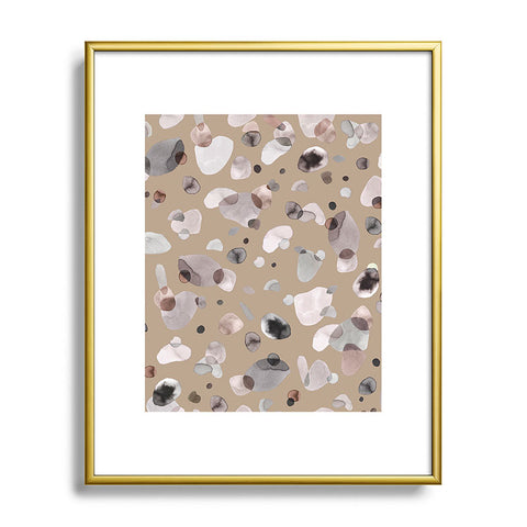 Ninola Design Pebbles Beige Metal Framed Art Print
