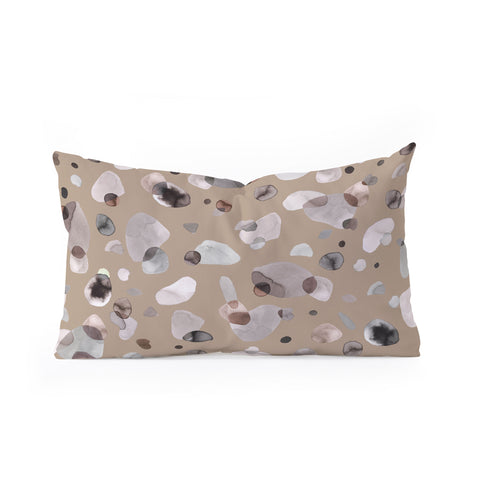 Ninola Design Pebbles Beige Oblong Throw Pillow