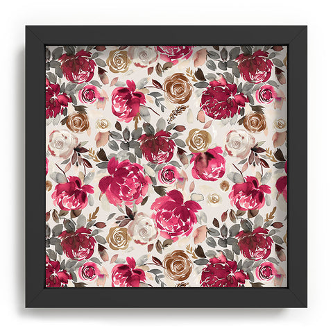 Ninola Design Peonies Roses Holiday flo Recessed Framing Square