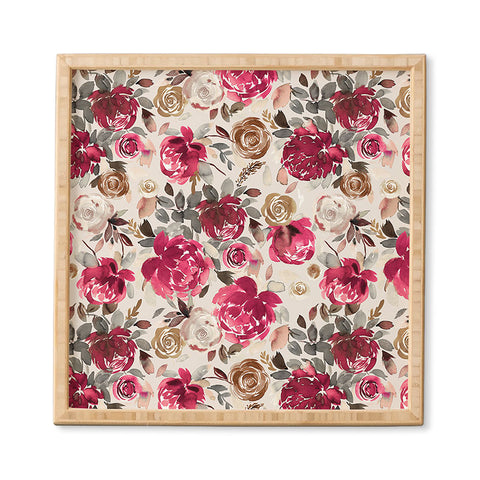 Ninola Design Peonies Roses Holiday flo Framed Wall Art