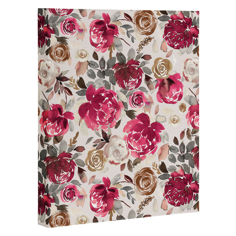 Ninola Design Peonies Roses Holiday flo Art Canvas
