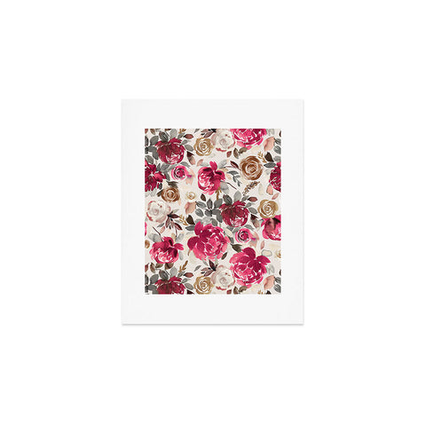 Ninola Design Peonies Roses Holiday flo Art Print