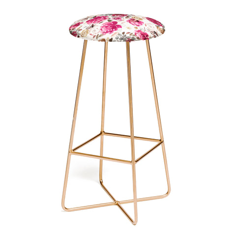 Ninola Design Peonies Roses Holiday flo Bar Stool