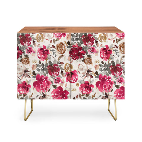 Ninola Design Peonies Roses Holiday flo Credenza