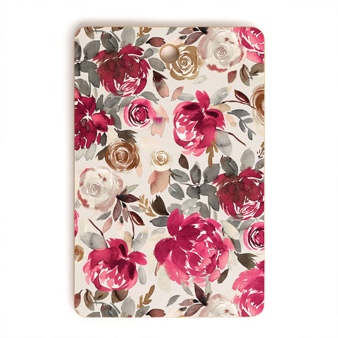 Ninola Design Peonies Roses Holiday flo Cutting Board Rectangle