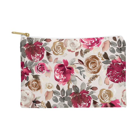 Ninola Design Peonies Roses Holiday flo Pouch