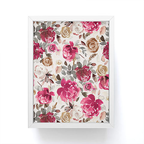 Ninola Design Peonies Roses Holiday flo Framed Mini Art Print