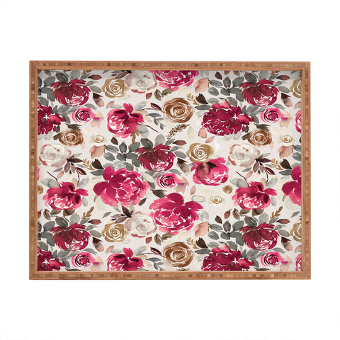 Ninola Design Peonies Roses Holiday flo Rectangular Tray